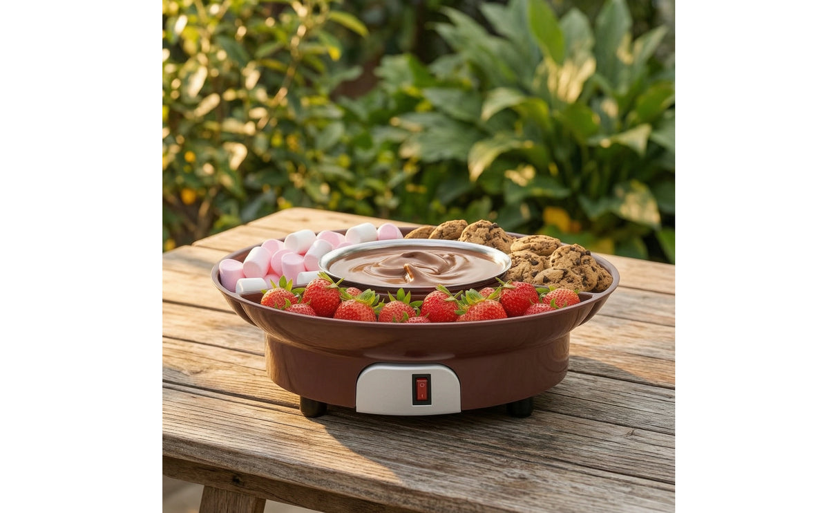 Tabletop Chocolate Fondue Fountain Compact Electric Fondue Pot Keep Warm Chocolate Melting Pot Convenient for Families