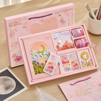 Children's Day Oil Painting Notebook Gift Set for Students, Aesthetic Diary with Stationery Tools and Tapes