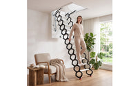Attic Ladder Concealed Folding Loft Ladder Heavy-Duty Folding Loft Stairs with Handrails for Homeowners, Duplex, Mezzanine