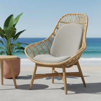 Waterproof Balcony Wicker Furniture Set Sunproof Balcony Chair Set Woven Design Wicker Armchair Weather-Resistant for Outdoor, Patio