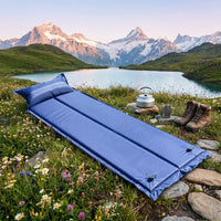 Air Bed and Self-Inflating Air Mattress with Integrated Pillow, Portable Camping Mat for Single Person, 180*60*3cm Sleeping Mat, Waterproof Mat