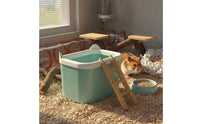 Hamster Sand Bath Box Versatile-Versatile Design Hamster Washroom with Ladder Multi-Functional Enclosed Sand Container