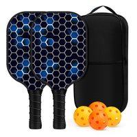 2 Pieces Pickleball Paddle Set with Case Long-Lasting Pickleball Paddle Set with Carry Bag Lightweight Non-Slip for Families