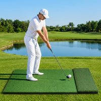 Golf Practice Mat, Shot Mat, Artificial Turf, Rubber Base, 100-150cm x 90-125cm, Pitching Practice, Home, Indoor, Outdoor Compatible