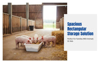 Thickened Long Rectangular Pig Feeder, Multi-Functional Storage Box, Odorless Flat Bottom Trough for Poultry Farming