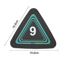 10 Pieces Wear-Resistant Triangular Floor Marker Rounded Corners Numbered Training Marker Colored Border Lines Sports Gear Indoor Outdoor