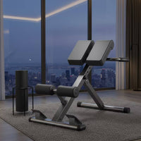 Roman Chair with Foam Rollers Space-Saving Roman Chair Compact Hyperextension Bench for Apartment