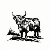 Scottish Cattle Silhouette Metal Art Farmhouse Shaggy Cow Wall Decoration Lightweight
