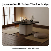 Minimalist Design floor matdesign Floor Desk Nordic Aesthetic Curved Leg Low Table Space-Saving Living Room Furniture Sturdy Construction for Apartment Dwellers, Homeowners, Families with Children, Bay corner, Small Spaces, Bedroom, Playroom