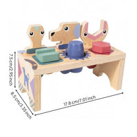 Wooden Tool Bench Toy Fine Motor Skills Animal-Shaped Tool Toy Hand-Eye Coordination Kids Workbench for Young Children