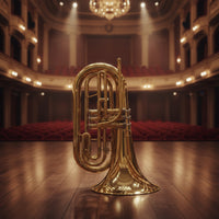 Marching Euphonium with Case Polished Marching Euphonium Brass Instrument Shielded Sturdy for Musicians, Band Practice