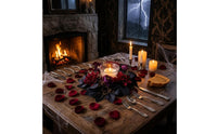 Artificial Rose Candle Collar Gold-Toned Accents Candle Collar Wreath
