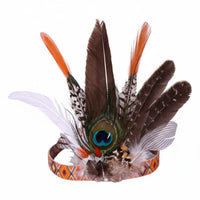 Indian Design Headdress Handmade Feather Headband Festival Wear for Adults