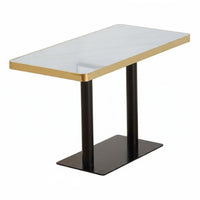 Sintered Sta Top 4-Seater Restaurant Table and Chairs robust Duty 4-Person Table and Chair Group long-lasting Construction Commercial Furnishing Easy to Clean for Food Stall owners, Business Owners, Restaurants, Canteens, Cafes, Bistro