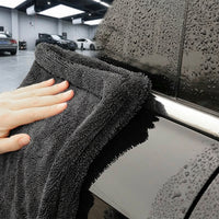 Microfibre Cloth Double-Sided Car Drying Towel, Microfiber Cloths for Detailing, 40cm Gray Spiral Weave 2-Layer Multi-Purpose Cleaning Towel