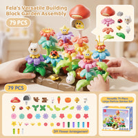 DIY Flower Garden Building Toy Snap-Together Flower Building Toy Colorful Stacking Playset Educational for Children, Girls, Toddlers, Playroom, Classroom, Preschool