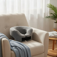 Contoured Face Sleeping Pillow Adjustable U-Shaped Pillow with Open Center Compact Textured for Travelers