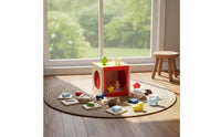 Sensory Box with Shapes Educational Guessing Box Fine Motor Wooden Shape Sorter Cube for Young Children, Kids, Playroom, Preschool, Homeschooling