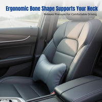 Leather Car Neck Pillow, Bone Shape, Breathable, Universal Headrest Pillow for All Seasons