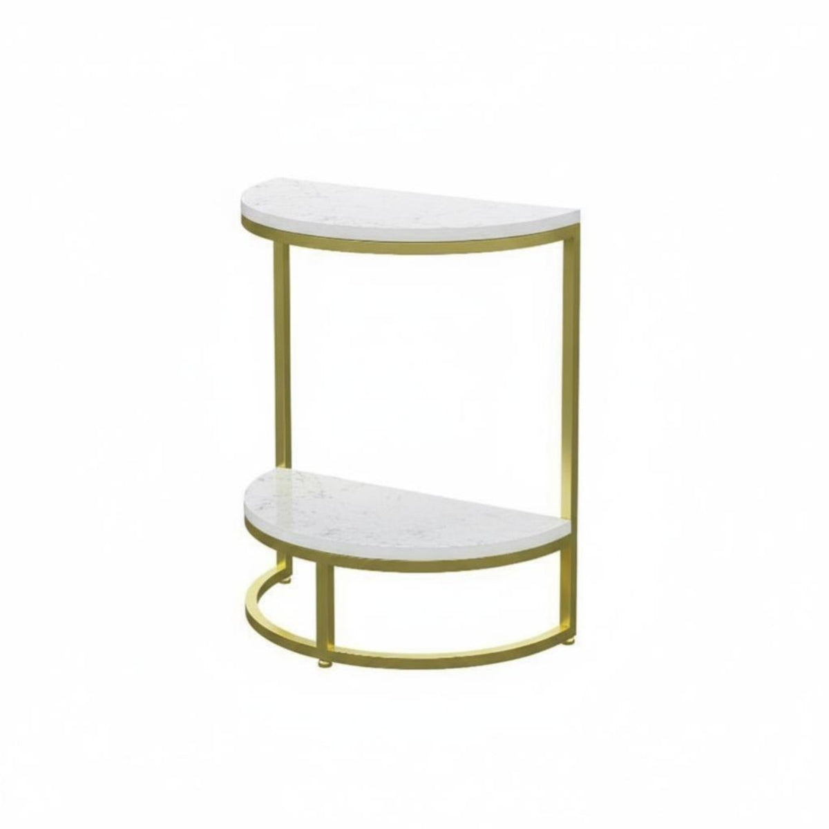 C-Shaped Design dual-level Halfcircular table Modern aesthetic 2-Tier Accent Table Space-Saving Nightstand Movable for Apartment Dwellers, Homeowners, Students, Living Room, Bedroom, Small Spaces, Entryway