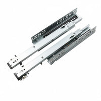 2 Pieces Three Section Drawer Slide Quiet Hardware Self Closing for Furniture