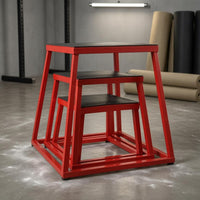3 Pieces Stackable Jump Stool Nested Jumping Stool Set Textured Top Plyometric Box Set for Gymnastics