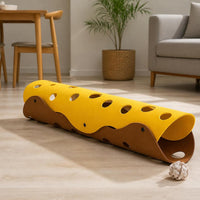 Foldable Cat Tunnel Bed with Detachable Washable Mat, Interactive Play Toy for Cats, All Seasons