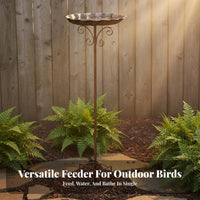 Vintage Design Avian Bath Easy to Clean Freestanding Avian Bath Garden Decor Detachable Bowl Weatherproof for Yard