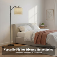 Stepless Dimming Dimmable Standing Light Adjustable Color Temperature over Couch Floor Lamp Modern Design Arc Floor Lamp Sturdy Metal Base for Families, Homeowners, Students, Living Room, Bedroom, Reading Nook, Deactivate Ice