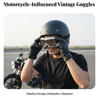 Retro Motorcycle Goggles Windproof Vintage Aviator Goggles Vintage Airman Helmet Visual Organs Wear Particulate Proof Riding