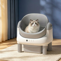 Open-Top Automatic Litter Box Electric Self-Cleaning Cat Litter Box for Cats, Indoor, Home