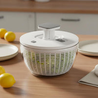 Quick Drying Stainless Steel Salad Drainer Single-Press Operation Manual Salad Drainer Lettuce Crisper Bowl