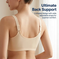 Women's Front Fastening Bras for Plus Size Ladies, Minimizing Design with Adjustable Straps, Soft Polyester