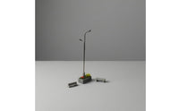 1:64 Scale Double-Head Street Lamp Model Resin and Metal Battery-Powered Lamp Model Slim Pole Miniature Street Light Plastic Parts