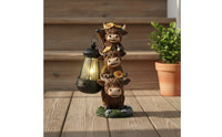 Scottish Cow Sculpture Statue with Lantern Rustic Scottish Cow Sculpture Statue Farmhouse for Homeowners