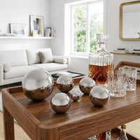 Home Bar Stainless Steel Ice Balls for Chilling, Large 70mm 304 Stainless Steel Ice Ball, Party Supplies Gift for Him, Whisky Stones Barware