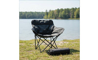 Foldable Design Padded Moon Chair Full Head and Neck Support High Back Moon Chair Ergonomic Adjustable Outdoor Lounger Stable Wide Base for Fishing