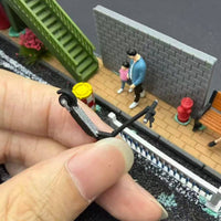 Diorama Prop Resin Miniature Collectible Model with Textured Footboard for Dioramas, Tabletop Displays