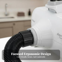 Flexible Hose Twin Engine Pet Force Dryer Variable Speed Control Twin Engine Force Dryer Overheat Protection Dog Grooming Blower 3 Nozzles Included for Large Dogs, Veterinary Office