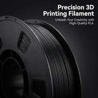 PLA 3D Printer Filament 1.75mm Black, 1KG Spool for Fused Deposition Modeling Printers, Dimensional Accuracy +/- 0.02mm