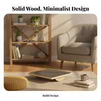 Wooden Balance Board Wood Construction Square Rocker Board Improves Stability and Coordination Core Strength for Home Gym, Office