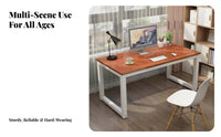 Simple Computer Desk Scratch-Resistant Simple Office Desk Wide Tabletop Metal Frame Work Table for Students, Adults, Study Room, Bedroom
