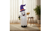 Outdoor Inflatable Ghost with Witch Hat Spooky Inflatable Ghost Festive Halloween Decor Easy for Yard, Lawn, Porch