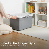 Stackable Box with Casters Large Capacity Wheeled Storage Container Sturdy Construction Two-wayOpening Lid for Parents, Playroom