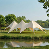 Three-Peak Tent UVF 50+ Outdoor Canopy Tent Protection Outdoor Canopy with Poles for Event Planners, Campers, Weddings, Camping