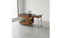Movable Extendable Coffee Table Vintage Design Mobile Tea Trolley Multi-Functional Expandable Bar Trolley Space Saving for Living Room, Small Areas