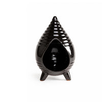 Teardrop Scent Dish Three-Legged Base Ribbed Scent Holder Ceramic for Smudging