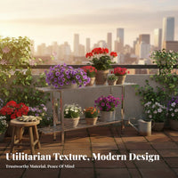 Floor-Standing Multi-Tier Flower Pot Holder Modern Minimalist design Plant Stand Space-Saving Display Rack Sturdy Construction for Gardeners, Homeowners, Balcony, Garden, Living Room, Bedroom