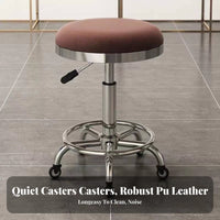 Effortless Rolling Casters Adjustable Swivel Stool with Wheels Thick Padded Cushion Adjustable Drafting Stool with Backrest Strong Load Beafootrest Technician Chair Heavy Duty for Hairstylists, Nail Technicians, Beauty Salon, Barber Shop, Workshop