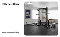 Guide Machine Power Cage Heavy Duty Steel Comprehensive Guide Machine Adjustable Features Comprehensive Home Gym for Weightlifters, Bodybuilders